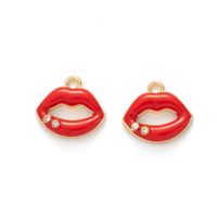 10 Pcs/package Ig Style Simple Style Lipstick Lips Alloy Enamel Inlay Jewelry Accessories sku image 4