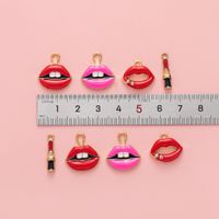 10 Pcs/package Ig Style Simple Style Lipstick Lips Alloy Enamel Inlay Jewelry Accessories main image 2