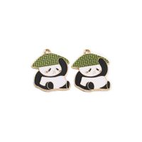 10 Pcs/package Cute Panda Alloy Enamel Jewelry Accessories main image 5