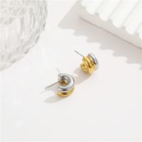 1 Pair Simple Style C Shape Plating Stainless Steel Ear Studs main image 5