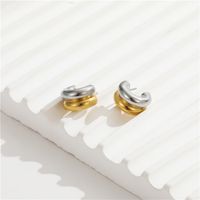 1 Pair Simple Style C Shape Plating Stainless Steel Ear Studs main image 4