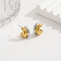 1 Pair Simple Style C Shape Plating Stainless Steel Ear Studs main image 3