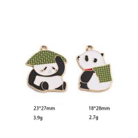 10 Pcs/package Cute Panda Alloy Enamel Jewelry Accessories main image 2