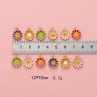 10 Pcs/package Sweet Daisy Alloy Enamel Jewelry Accessories main image 2