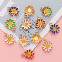 10 Pcs/package Sweet Daisy Alloy Enamel Jewelry Accessories main image 1