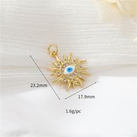 1 Piece Simple Style Sun Devil's Eye Moon Copper Plating Inlay Jewelry Accessories sku image 6