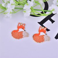 10 Pcs/package Cute Fox Alloy Enamel Jewelry Accessories sku image 1