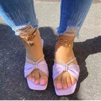 Women's Casual Solid Color Square Toe Home Slippers sku image 17