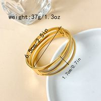 Simple Style Streetwear Solid Color 304 Stainless Steel 14K Gold Plated Bangle In Bulk sku image 1