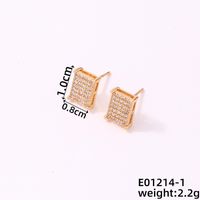 1 Pair Simple Style Geometric Copper Zircon Ear Studs main image 2