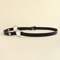 Simple Style Geometric Alloy Metal Button Women's Leather Belts main image 7