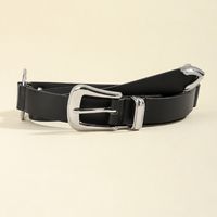 Simple Style Geometric Alloy Metal Button Women's Leather Belts main image 6