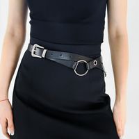 Simple Style Geometric Alloy Metal Button Women's Leather Belts main image 3