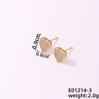 1 Pair Simple Style Geometric Copper Zircon Ear Studs sku image 3