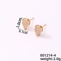 1 Pair Simple Style Geometric Copper Zircon Ear Studs sku image 4