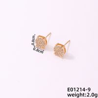 1 Pair Simple Style Geometric Copper Zircon Ear Studs sku image 7