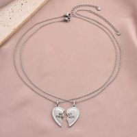 304 Stainless Steel Romantic Simple Style Inlay Letter Heart Shape Zircon Pendant Necklace main image 1