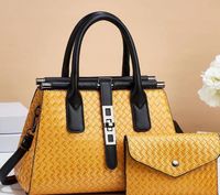Women's Medium Pu Leather Solid Color Vintage Style Classic Style Square Zipper Tote Bag sku image 6