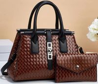 Women's Medium Pu Leather Solid Color Vintage Style Classic Style Square Zipper Tote Bag sku image 5