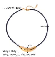Ig Style Solid Color Stainless Steel Plating 18k Gold Plated Necklace main image 4