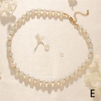 Elegant Bohemian Geometric Freshwater Pearl Stone Beaded 18k Gold Plated Necklace sku image 5