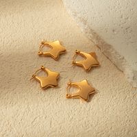 1 Pair Simple Style Star Plating 304 Stainless Steel 14K Gold Plated Earrings main image 3