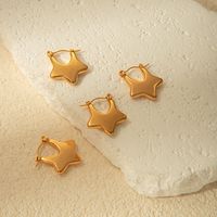 1 Pair Simple Style Star Plating 304 Stainless Steel 14K Gold Plated Earrings main image 5