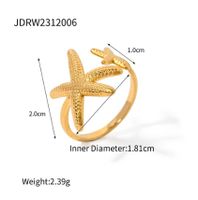 304 Stainless Steel IG Style Plating Starfish Open Rings main image 2
