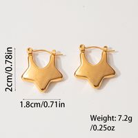 1 Pair Simple Style Star Plating 304 Stainless Steel 14K Gold Plated Earrings sku image 1