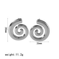 1 Pair Simple Style Spiral Stripe Polishing Plating 304 Stainless Steel 18K Gold Plated Drop Earrings sku image 1