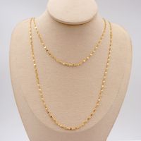 304 Stainless Steel Titanium Steel Gold Plated Simple Style Plating Solid Color Double Layer Necklaces main image 1