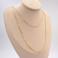 304 Stainless Steel Titanium Steel Gold Plated Simple Style Plating Solid Color Double Layer Necklaces main image 3