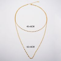 304 Stainless Steel Titanium Steel Gold Plated Simple Style Plating Solid Color Double Layer Necklaces main image 2