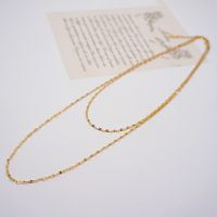 304 Stainless Steel Titanium Steel Gold Plated Simple Style Plating Solid Color Double Layer Necklaces main image 5