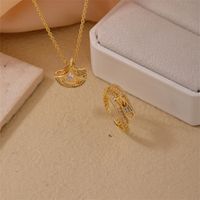 Simple Style Geometric Copper Zircon Rings Necklace main image 3