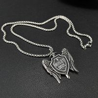 Hip-Hop Retro Cross Angel Wings Stainless Steel Plating Men's Pendant Necklace main image 3