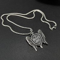 Hip-Hop Retro Cross Angel Wings Stainless Steel Plating Men's Pendant Necklace main image 4