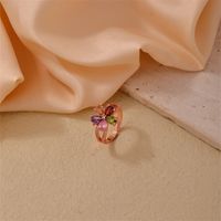 Simple Style Classic Style Flower Copper Zircon Rose Gold Plated Rings Necklace main image 4