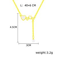 Titan Stahl Moderner Stil Einfacher Stil Inlay Herzform Perle Zirkon Halskette Mit Anhänger main image 2