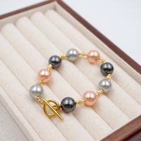 Elegant Glam Geometric 304 Stainless Steel Imitation Pearl Copper Toggle Beaded Plating Gold Plated Women's Necklace main image 6