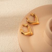 1 Pair Elegant Romantic Heart Shape Plating 304 Stainless Steel 14K Gold Plated Earrings main image 3