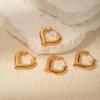 1 Pair Elegant Romantic Heart Shape Plating 304 Stainless Steel 14K Gold Plated Earrings main image 4