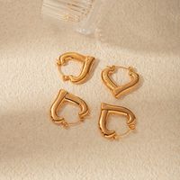 1 Pair Elegant Romantic Heart Shape Plating 304 Stainless Steel 14K Gold Plated Earrings main image 6