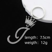 Elegant Luxurious Bridal Letter Stainless Steel Titanium Steel Inlay Zircon Bag Pendant Keychain main image 2