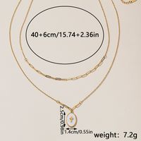 French Style Cross Rhombus Stainless Steel Patchwork Plating Inlay White Shell Double Layer Necklaces main image 2
