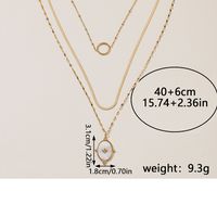 French Style Cross Rhombus Stainless Steel Patchwork Plating Inlay White Shell Double Layer Necklaces main image 7