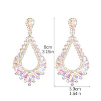 1 Pair Elegant Luxurious Geometric Plating Inlay Alloy Rhinestones Zircon Silver Plated Drop Earrings main image 2