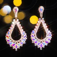 1 Pair Elegant Luxurious Geometric Plating Inlay Alloy Rhinestones Zircon Silver Plated Drop Earrings main image 6