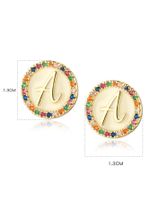 1 Pair Simple Style Letter Plating Inlay Copper Zircon 18k Gold Plated Ear Studs main image 2