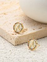 1 Pair Simple Style Letter Plating Inlay Copper Zircon 18k Gold Plated Ear Studs main image 1